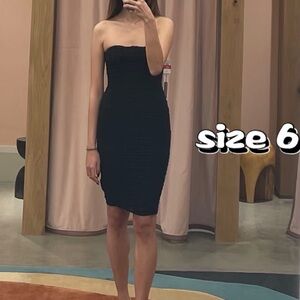 Aritzia sheer ruched bodycon strapless mini dress